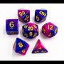 Critical Hit Collectibles Blue/Purple Set of 7 Fusion Polyhedral Dice w/ Gold Numbers for D20 Based RPG's