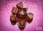 Chessex 27504 Glitter Ruby/gold Polyhedral 7-Dice Set