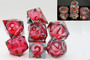 Foambrain Games 2601 Sharp Edge Glow in the Dark Liquid Core RPG Dice Set - Midnight Rose