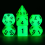 Foambrain Games 2474 Glow in the Dark - Blue and Green RPG Dice Set
