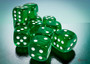 Chessex 23605 Translucent Green/white 16mm D6 Dice Block (12 Dice)