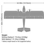 E-Flite EFL23850 Twin Timber 1.6m BNF Basic with AS3X and SAFE Select