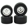 1RC Racing 1RC5534 FR/RR Tires & Wheels, Silver Chrome, 1/18 EDM (4)