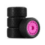 INJORA MBT02-MA Magenta Pre-mounted Pin Buggy Tires & Wheels for 1/28 Losi Micro-T