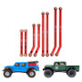 INJORA SCX24-68RD Red Aluminum High Clearance 4 Links Kit for Axial SCX24 Gladiator Power Wagon 8PCS