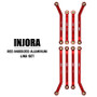 INJORA SCX24-71RD Red Aluminum High Clearance 4 Links Set for SCX24 C10 JLU Bronco Base Camp 4Runner 8PCS