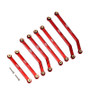 INJORA SCX24-71RD Red Aluminum High Clearance 4 Links Set for SCX24 C10 JLU Bronco Base Camp 4Runner 8PCS