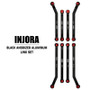 INJORA SCX24-71BK Black Aluminum High Clearance 4 Links Set for SCX24 C10 JLU Bronco Base Camp 4Runner 8PCS