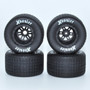 1RC Racing 1RC5539 FR/RR Tires & Black Wheels, 1/18 LM