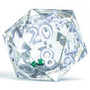 Sirius Dice SDZ0012-03 Snow Globe 22mm Sharp Edged D20, Silver Glitter Red Snowflakes