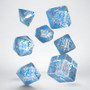 Q Workshop SELV08 Elvish Dice Set Transparent &Blue