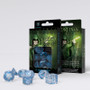 Q Workshop SELV08 Elvish Dice Set Transparent &Blue