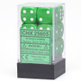 Chessex 25605 Opaque Green/White 16mm D6 Set (12 Dice)