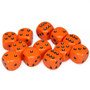 Chessex 25603 Opaque Orange/Black 16mm D6 Dice Set (12 Dice)
