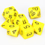 Chessex 25402 Opaque Yellow/Black Polyhedral 7-Dice Set