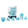 Chessex 26465 Gemini Pearl Turquoise-White/Blue Luminary Polyhedral 7 Dice Set