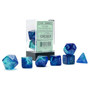 Chessex 26463 Gemini Blue-Blue/Light Blue Luminary Polyhedral 7 Dice Set