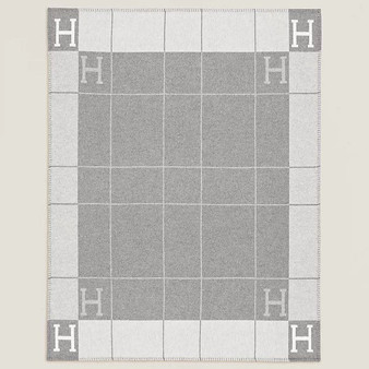 H Throw Blanket Light Grey