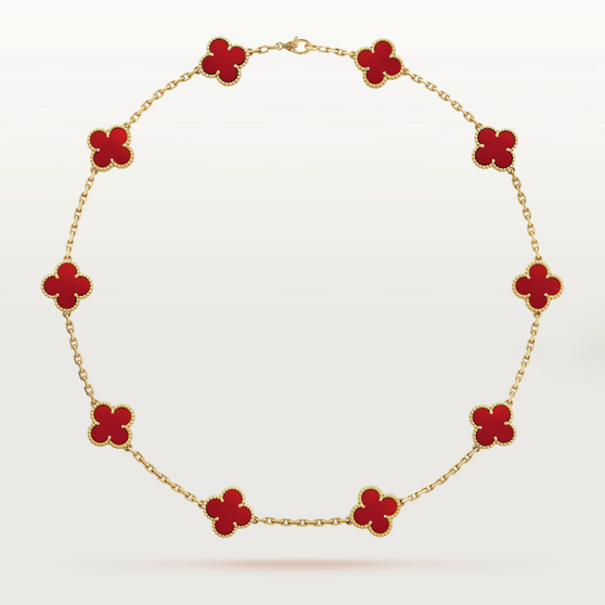 Clover Necklace Red