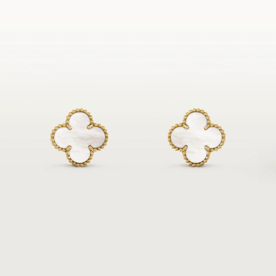 Clover Earrings White