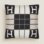 H Throw Pillow Black