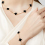 Clover Necklace Black