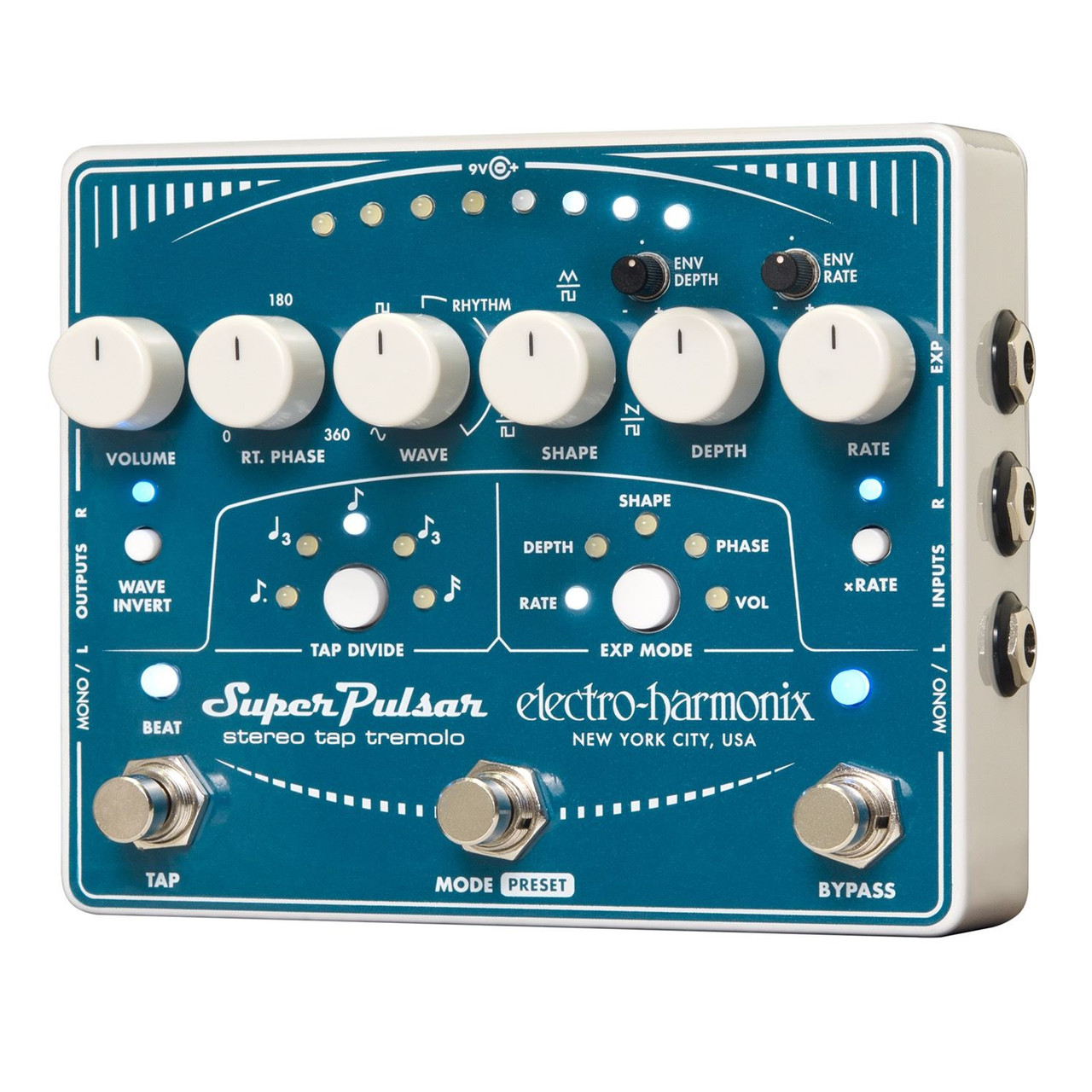 Electro Harmonix Super Pulsar Stereo Tap Tremolo Pedal - Wildwire