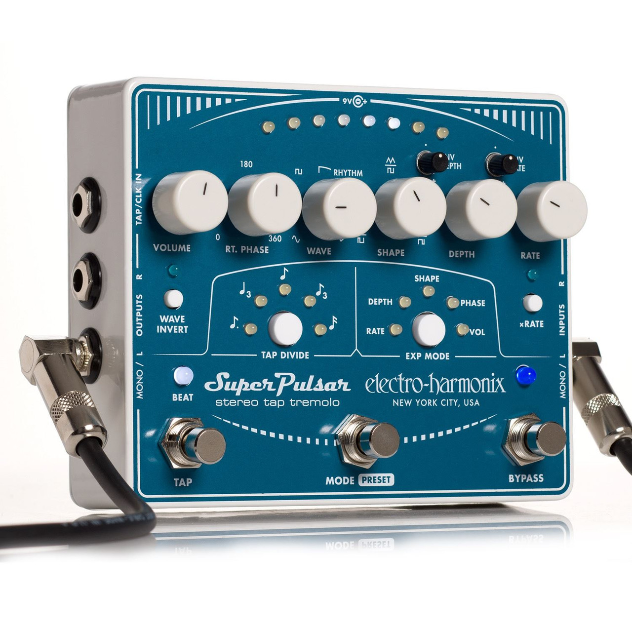 Electro Harmonix Super Pulsar Stereo Tap Tremolo Pedal - Wildwire