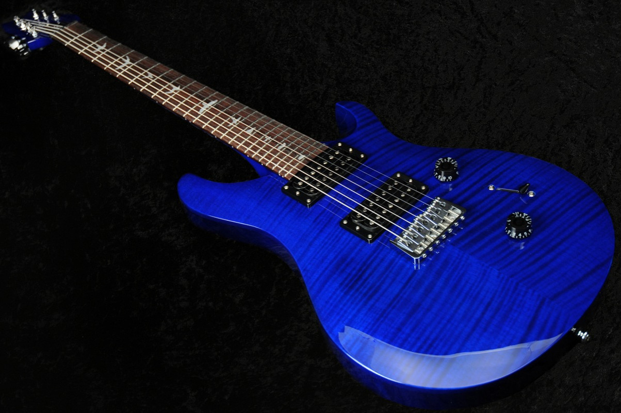 prs se custom 24 7 string royal blue