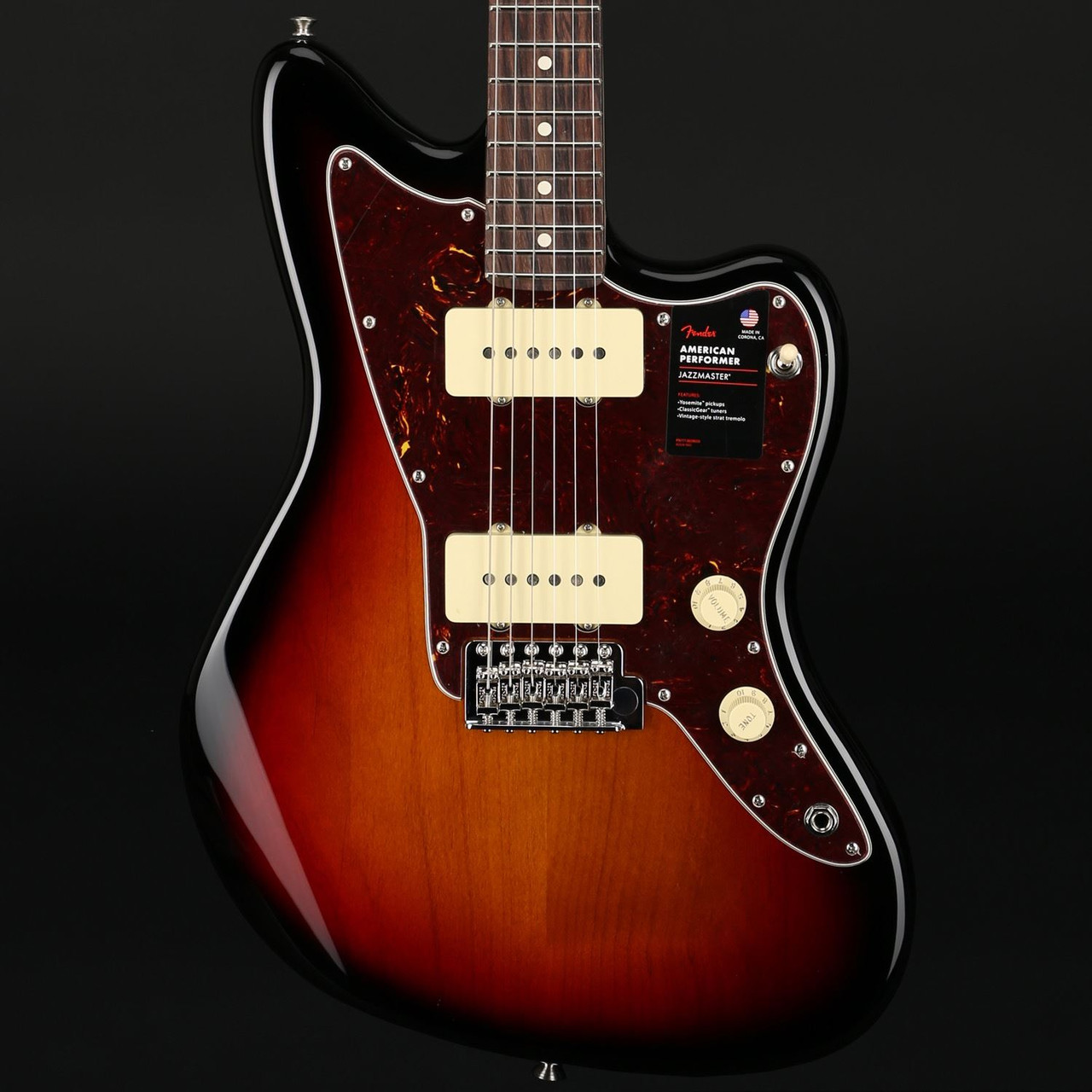 Fender American Performer Jazzmaster in 3-Colour Sunburst with Gig