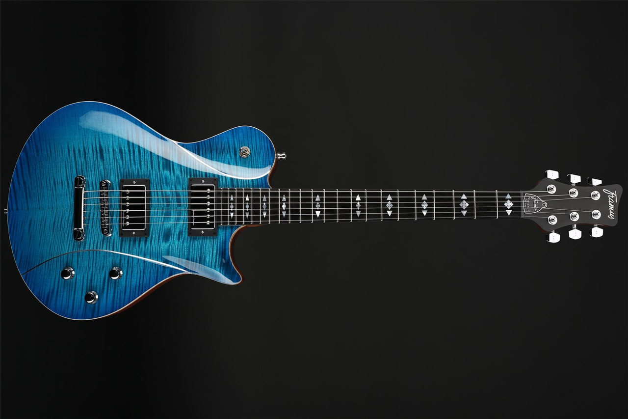 Framus Panthera II Supreme in Lagoon Blueburst Gloss Top, Satin