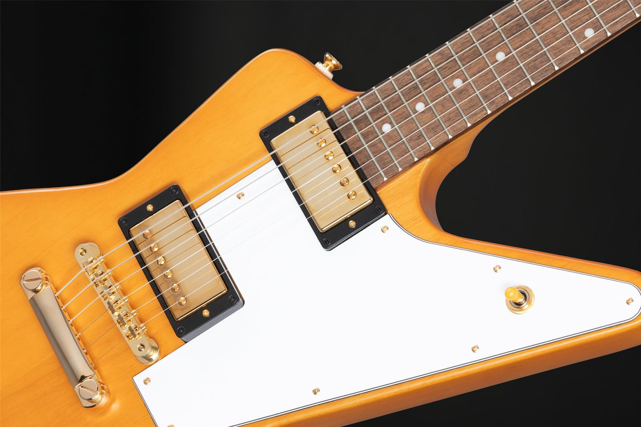 Epiphone 1958 Korina Explorer, White Pickguard in Aged Natural