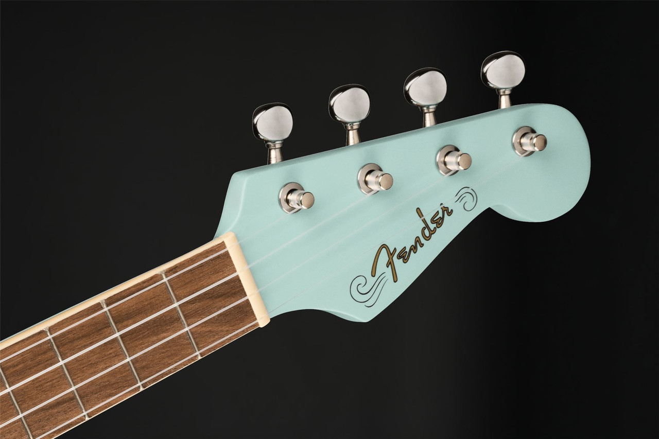 Fender Avalon Tenor Ukulele Bundle - Daphne Blue With Gig Bag, Tuner & Learning Video - Perfect For Beginners & Pros