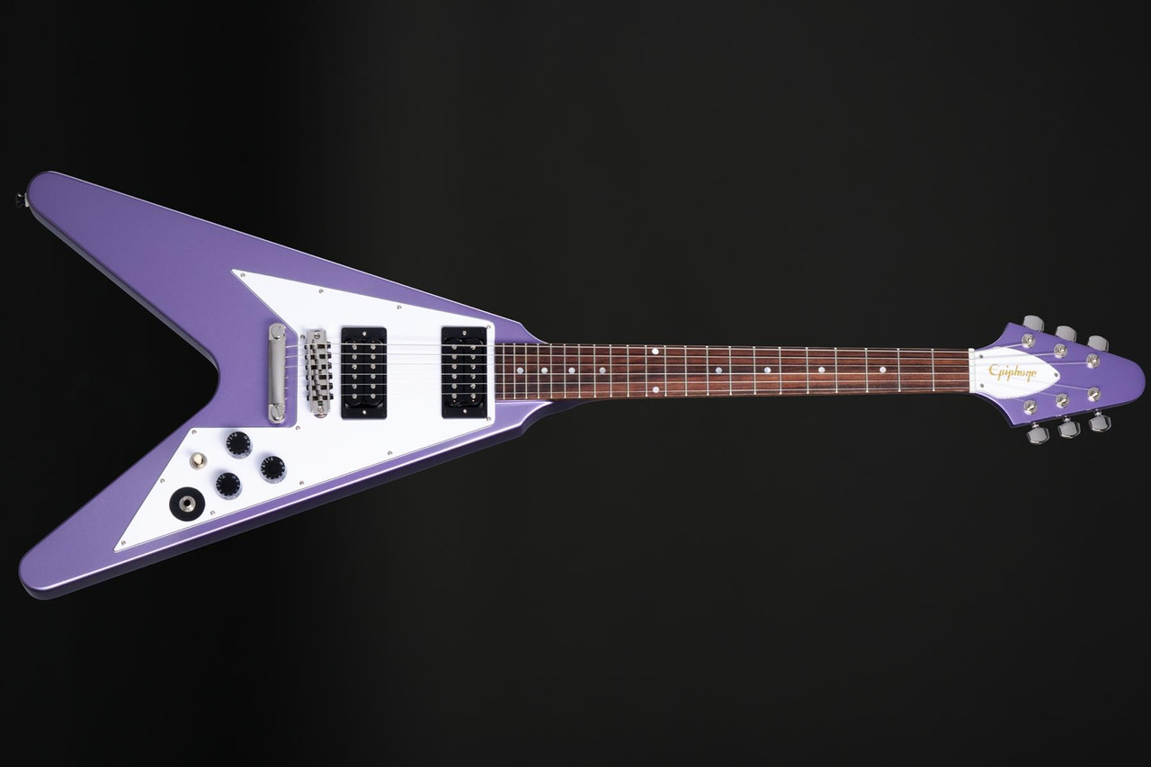 Epiphone Kirk Hammett 1979 Flying V in Purple Metallic with Case