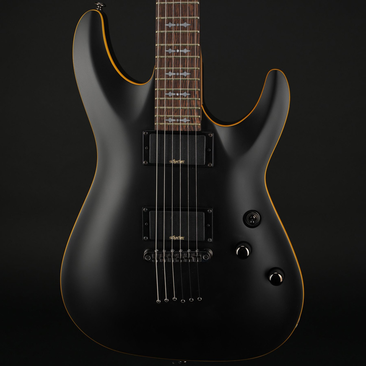 Schecter Demon 6 in Aged Black Satin #IM25120494 - Wildwire Guitars