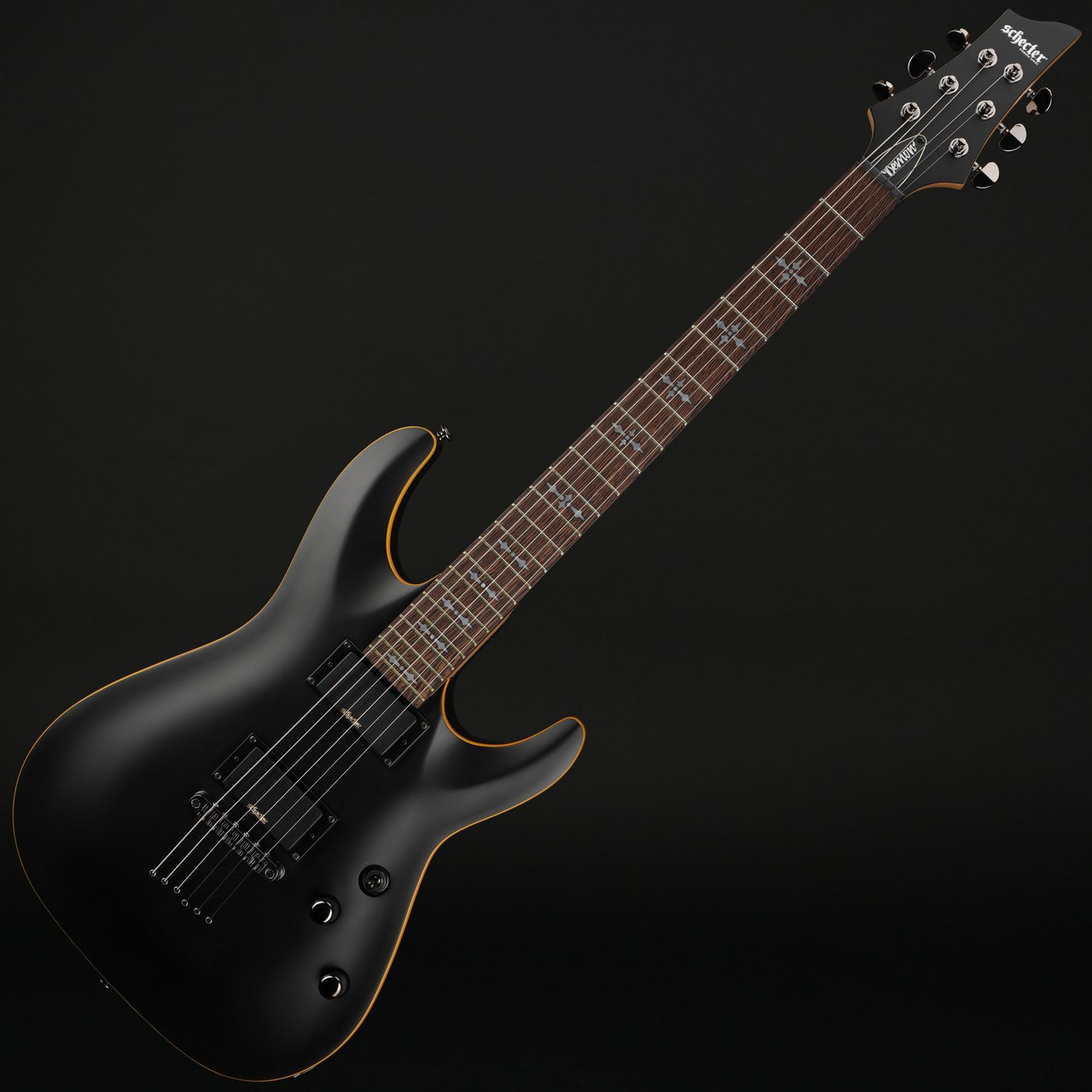 Schecter Demon 6 in Aged Black Satin #IM25120494 - Wildwire Guitars