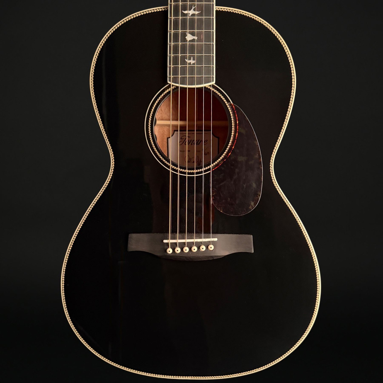 PRS SE P20E Parlor Electro Acoustic, Gloss Black Top, Doghair Back