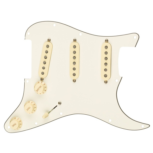 Fender Pre-Wired Strat Pickguard, Tex-Mex SSS, Parchment 11 Hole PG