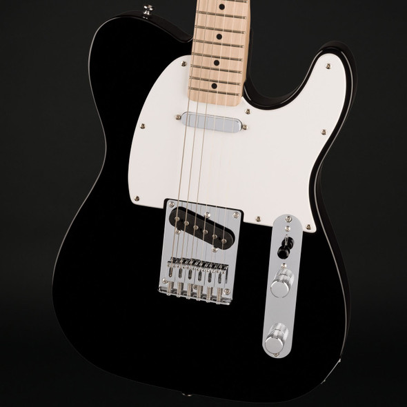 Squier Sonic Telecaster, Maple Fingerboard, White Pickguard in Black