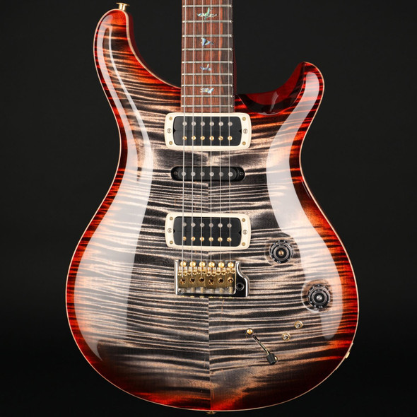 PRS Wood Library Modern Eagle V 10 Top in Charcoal Cherryburst #0378906