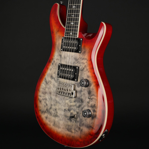 PRS SE Custom 24-08 Quilt in Charcoal Cherry Burst with Gig Bag #G098754