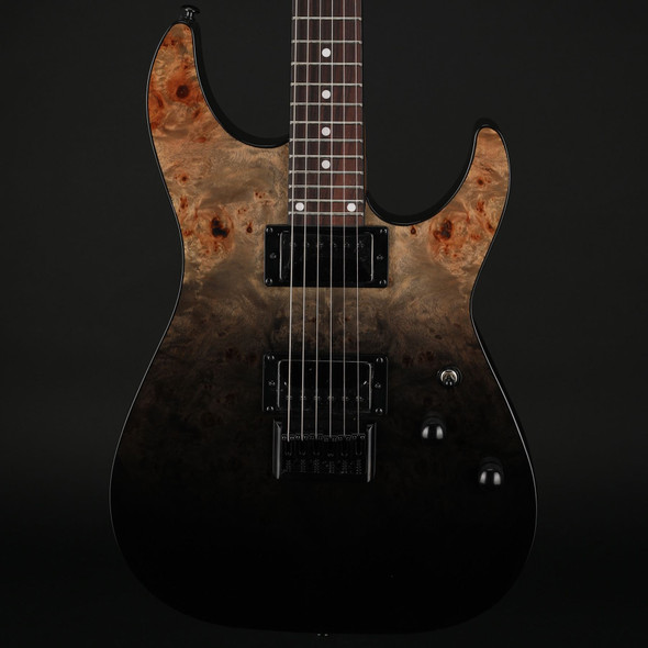 Schecter C-1 Standard in Black Fade Burst Burl