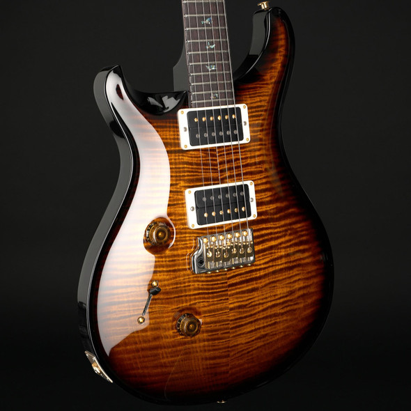 PRS Wood Library Custom 24 10-Top Left Handed in Black Goldburst #0380309
