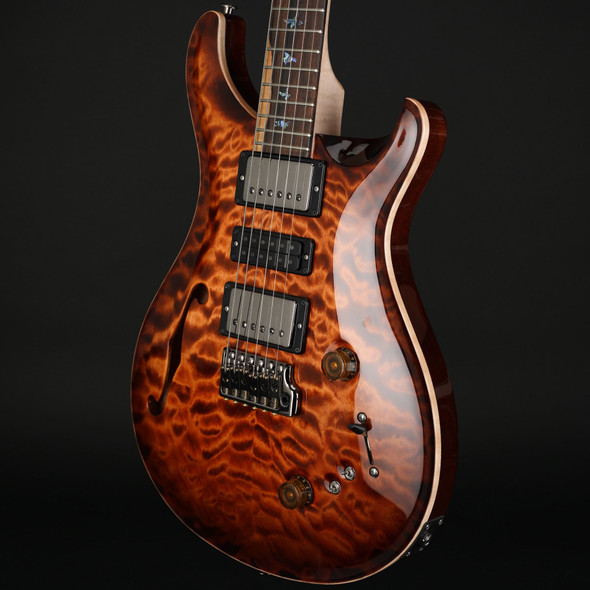 PRS Wood Library Special Semi-Hollow 22 10-Top Quilt, Flame Maple Neck in Copperhead Burst with Black Paisley Case #0379109
