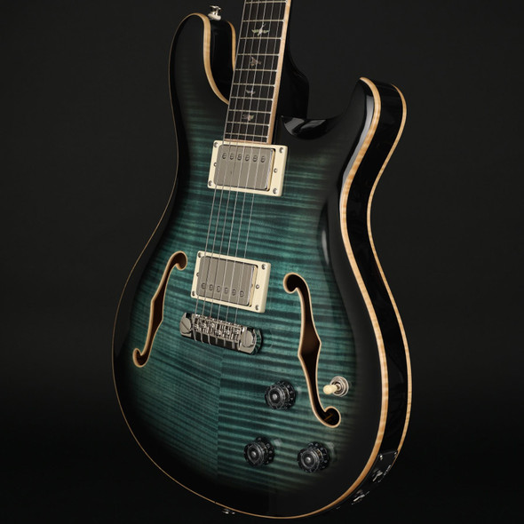 PRS SE Hollowbody II Piezo in Peacock Blue Smokeburst with Case #I01484