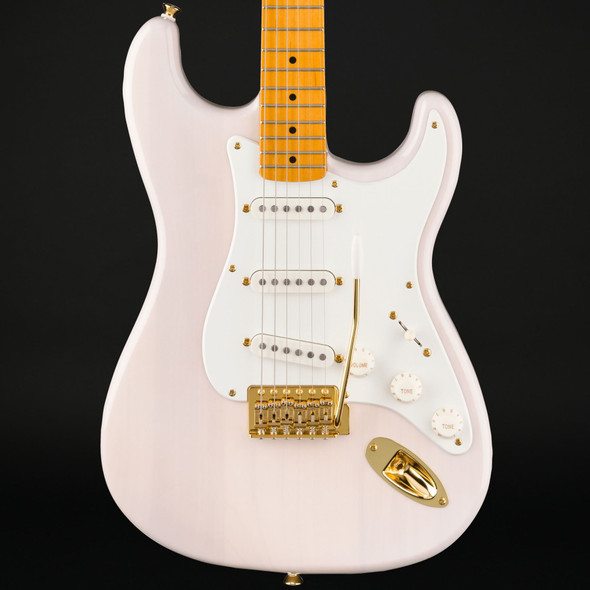 Squier FSR Classic Vibe '50s Stratocaster, Maple Fingerboard, Parchment Pickguard, Gold Hardware, White Blonde