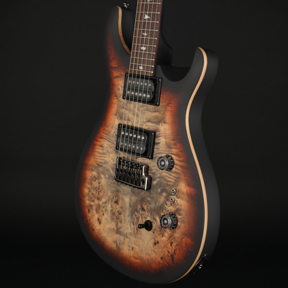 PRS SE Custom 24-08 Poplar Burl Limited Edition in Charcoal Cherry Midnight Burst with Gig Bag #G101196