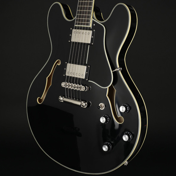 Eastman T486-BK 16" Thinline, Seymour Duncan Pickups in Black with Case #P2302468