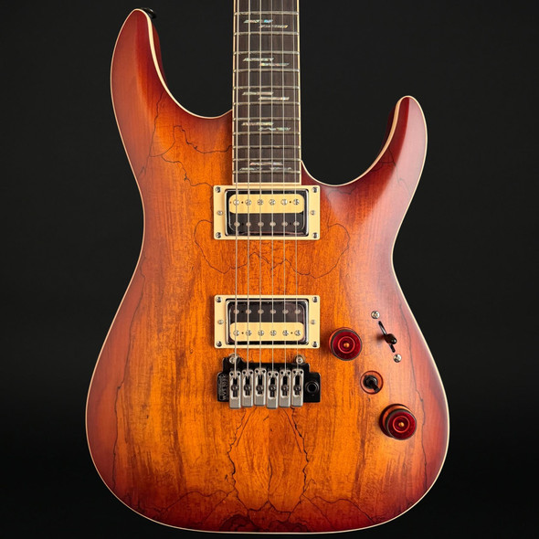 Schecter C-1 Exotic Spalted Maple in Satin Natural Vintage Burst #IM25110692
