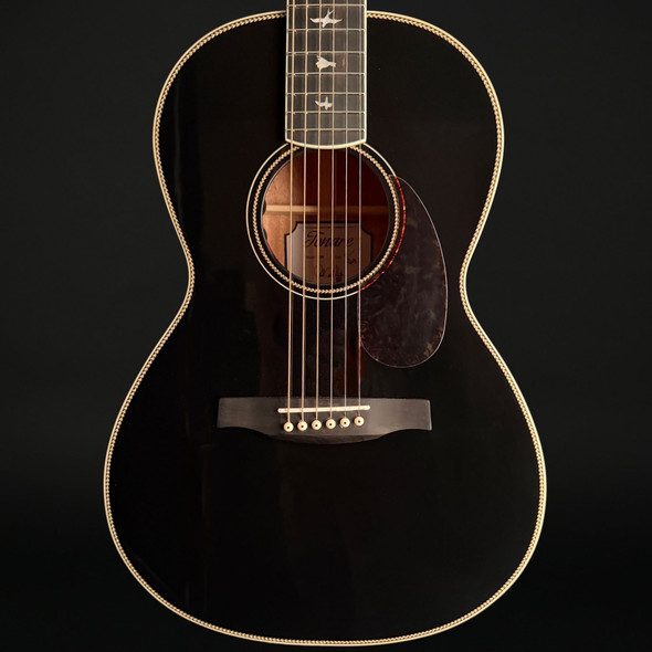 PRS SE P20E Parlor Electro Acoustic, Gloss Black Top, Doghair Back and Sides with Gig Bag